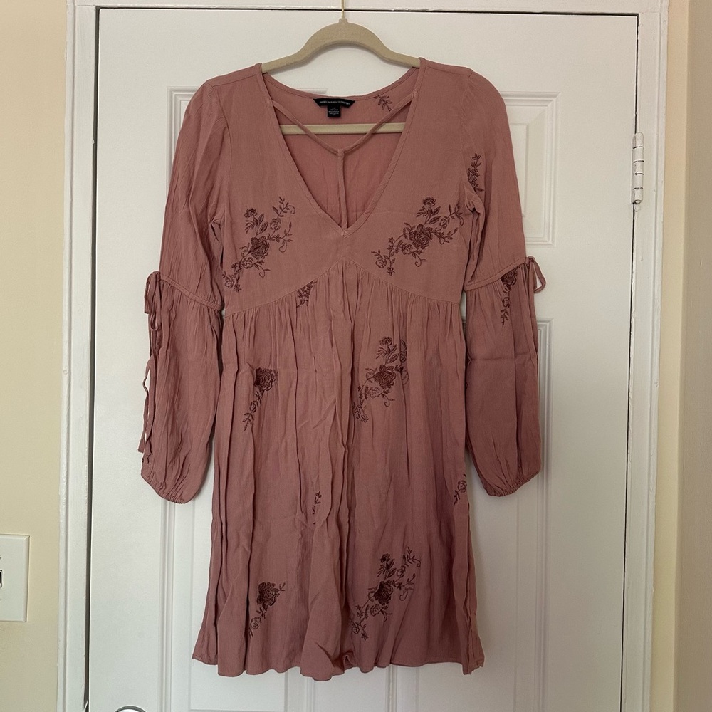 American Eagle Floral Embroidered Dress